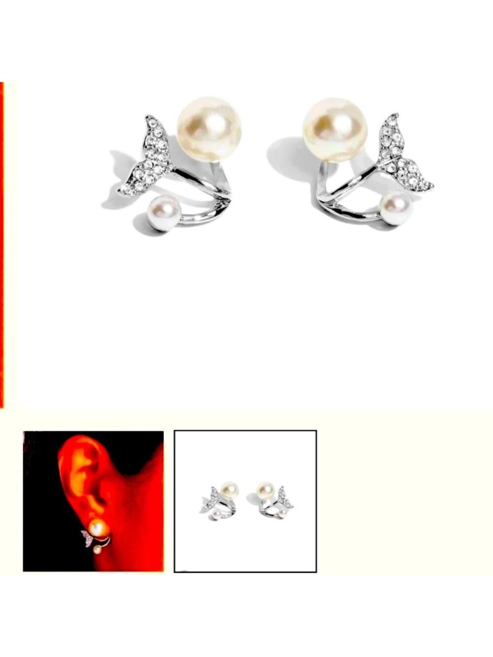 🧜🏻♀️⚪️🧜🏼♂️MY MERMAID❗️PAPARAZZI “MODULAR MERMAID” WHITE POST EARRINGS❗️ - Picture 4 of 4